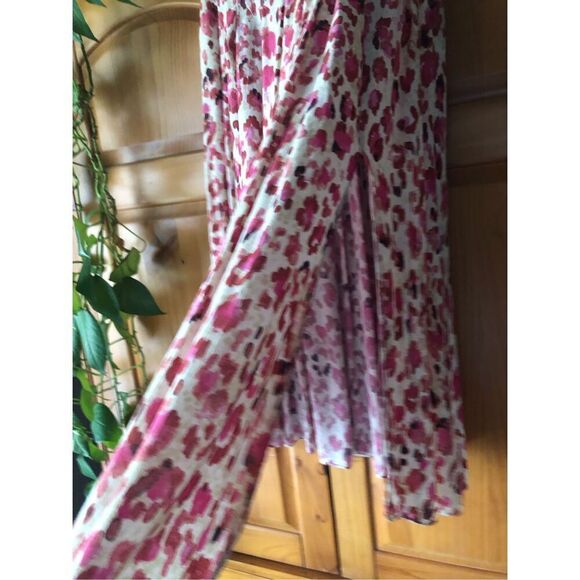 Mango pleated  pink floral print Midi Skirt Size XXS - Picture 5 of 12